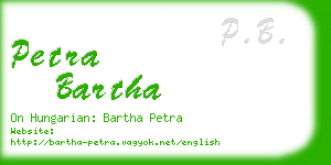 petra bartha business card